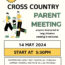 Cross Country Parent Meeting May 14